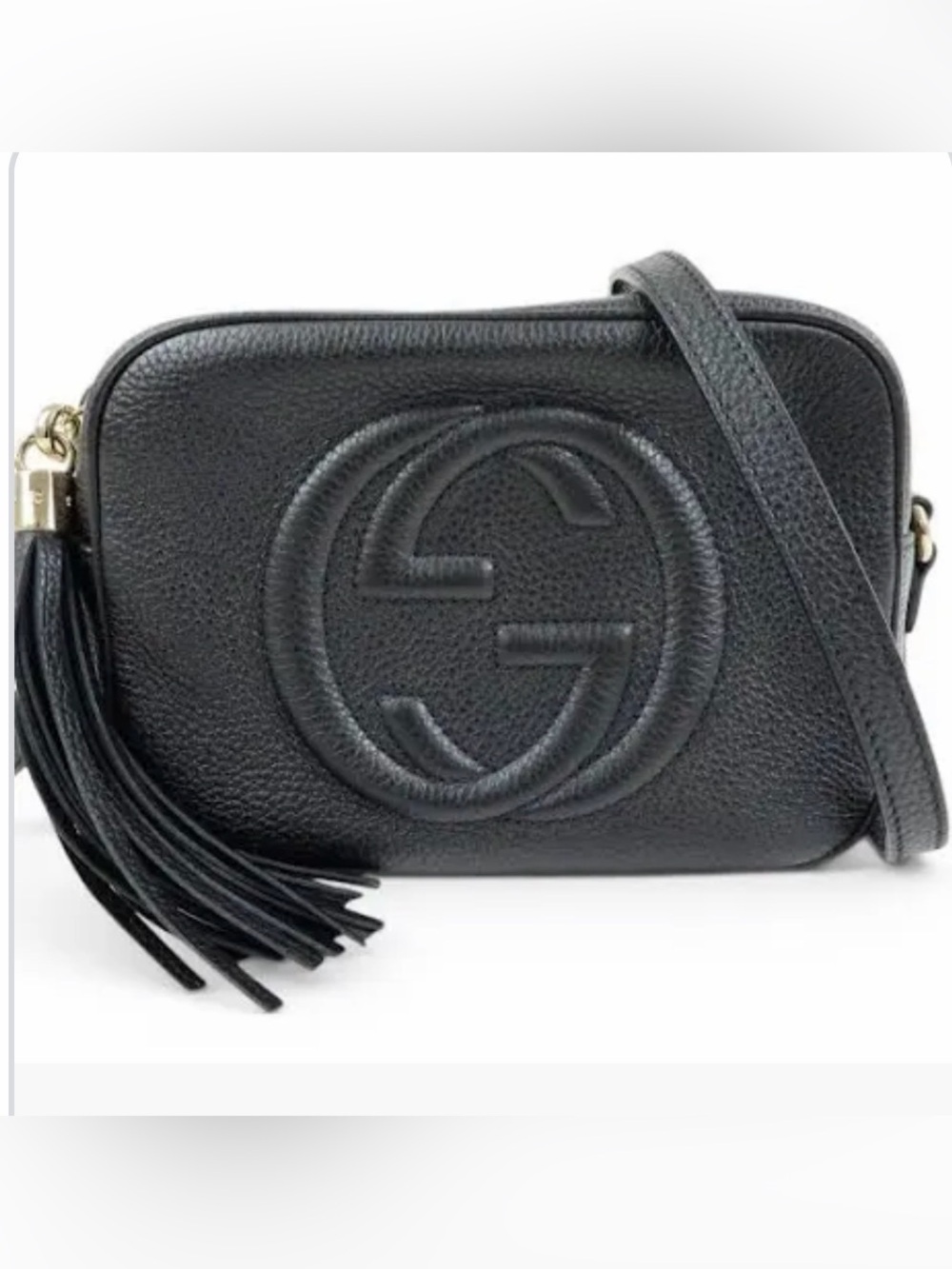 Gucci Black Leather Soho Disco Crossbody with Tassel